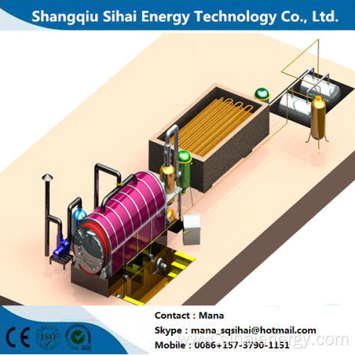 Small pyrolysis machine to fuel oil with 380V